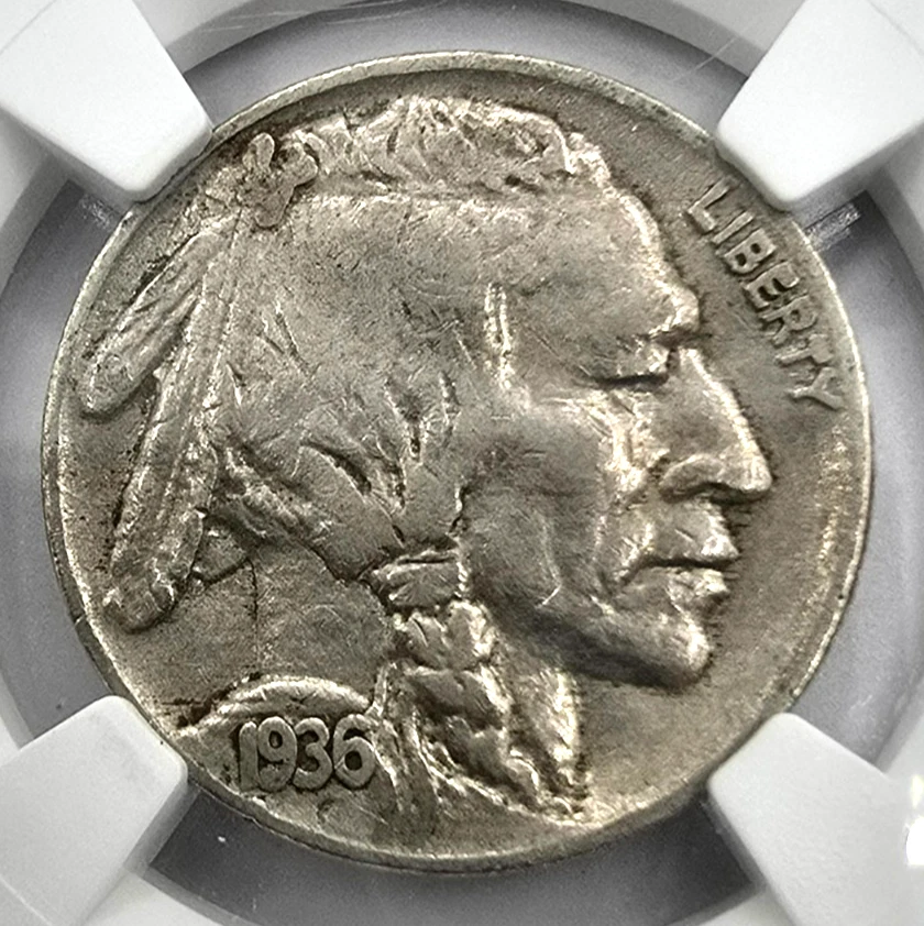1936 P DDO FS-101 Buffalo Nickel MINT ERROR VF 35 NGC Double Die Type Coin Fresh - Image 2 of 4