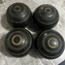 Lawn Bowls X4 Rinkmaster Woods R. G. Lawrie Size 5 Black Vintage Dated 1994 