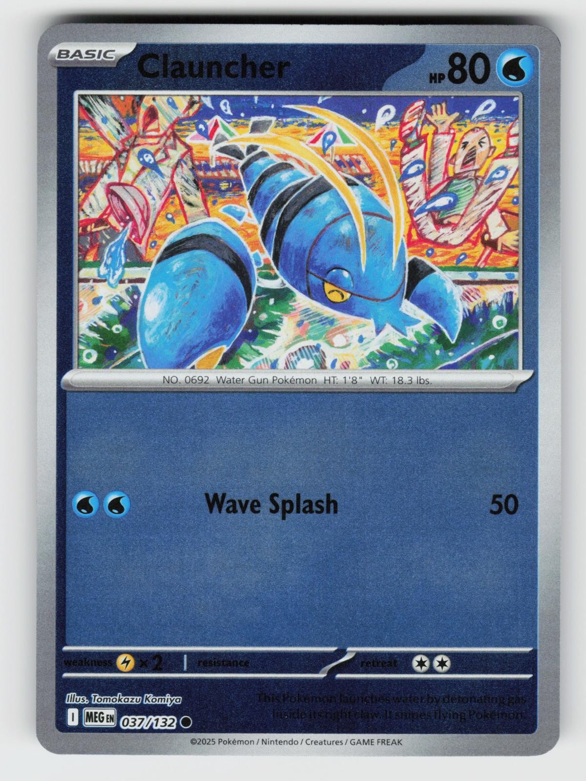 Clauncher 037/132 Mega Evolution C Reverse Holo NM/M Pokemon