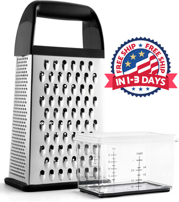 Rallador de queso con caja contenedora, rallador de acero inoxidable (Negra) NEW