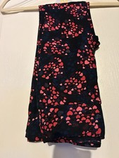 LuLaRoe Valentine Floral Leggings   New OS Black Pink NWT