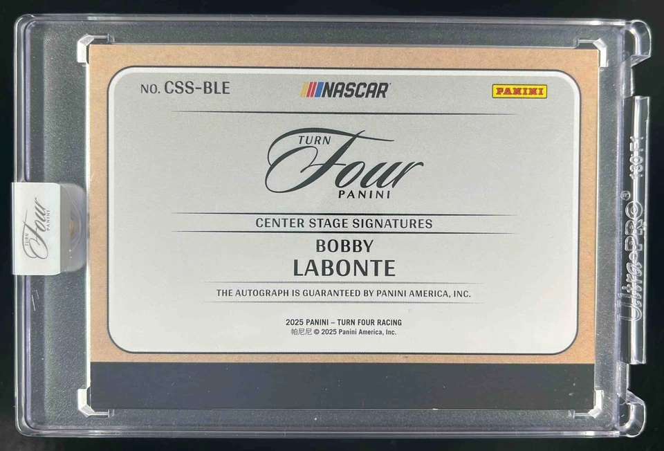 2025 Panini Turn Four NASCAR Bobby Labonte Center Stage Signatures /99 #2 - Image 2 of 2