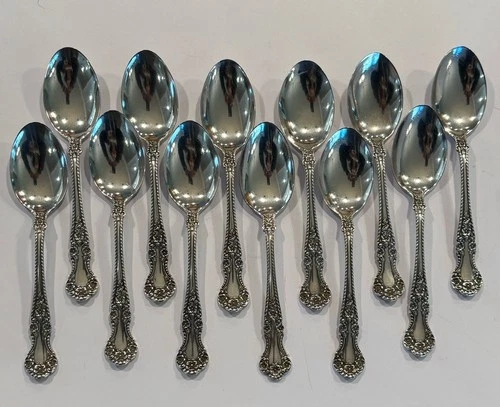 Antique Gorham Cambridge 1899 Sterling Silver Teaspoons Set 12 No Monogram 251g