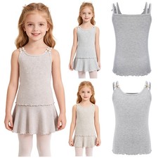 Girls Undershirts Ribbed Tops Training Tank Top Fashion Vest Sports Sleeveless