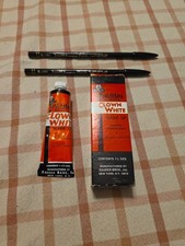Vintage Zauders Halloween Clown White Make Up 1.5 Oz  Black Crayon Retro Horror