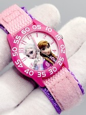  New DISNEY Frozen Kids Time Teacher Analog Watch  Nylon Band With Box Manual