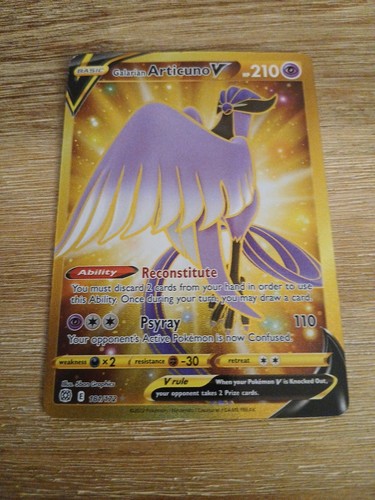 Pokemon TCG Brilliant Stars Galarian Articuno V 181/172 Gold Full Art NM/M