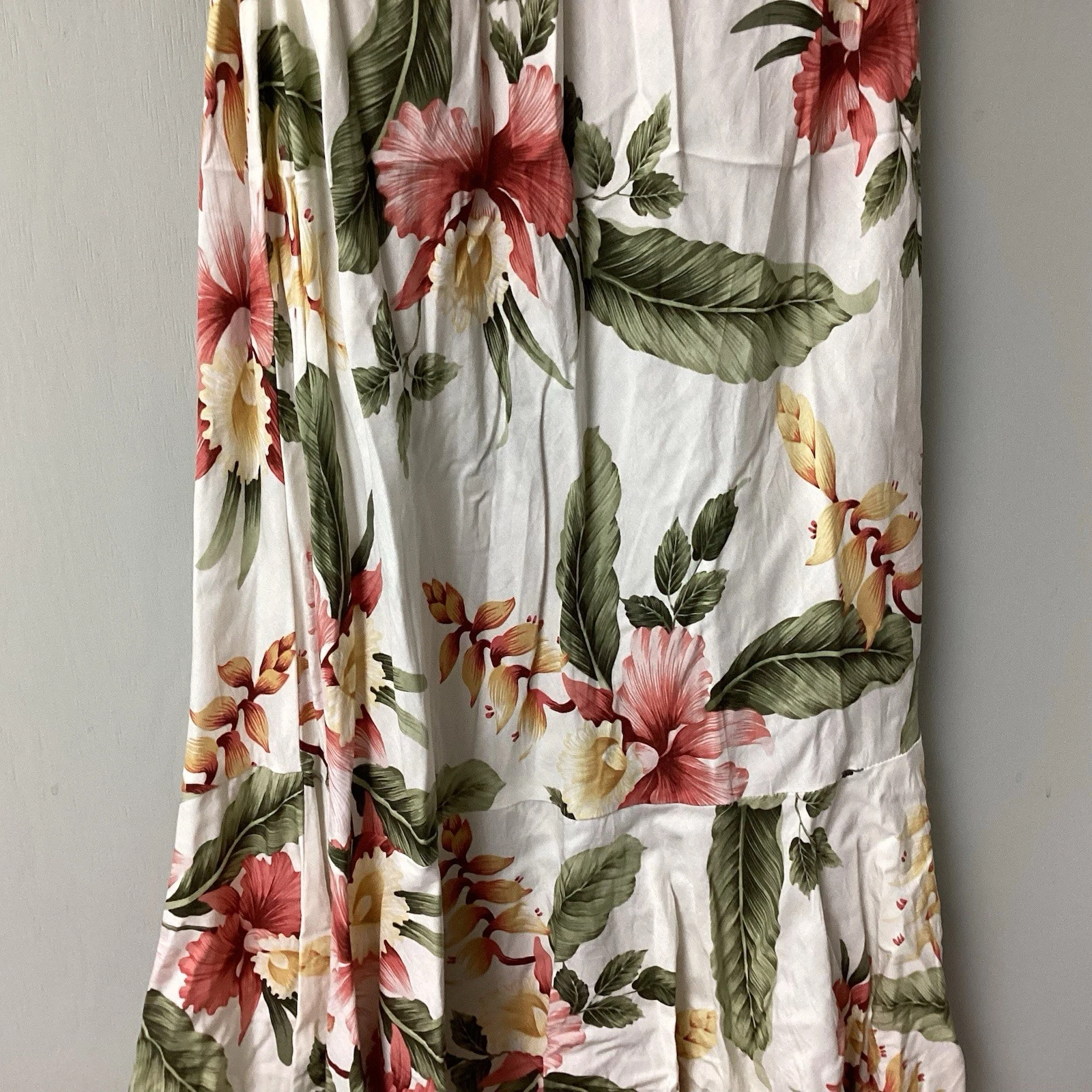 PALM ANGELS Maxi abito estivo hawaiano rayon taglia media due palme reggicalze scollo a cuore