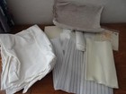 Large Lot Cross Stitch Fabric-Aida,Waste Cloth,white,cream colors-some big pcs — photo 1