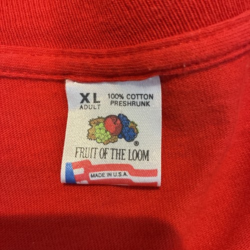 Men's XL Wisconsin Badgers Single Stitch Vintage T Shirt Red Fruit of the Loom - Picture 2 of 6