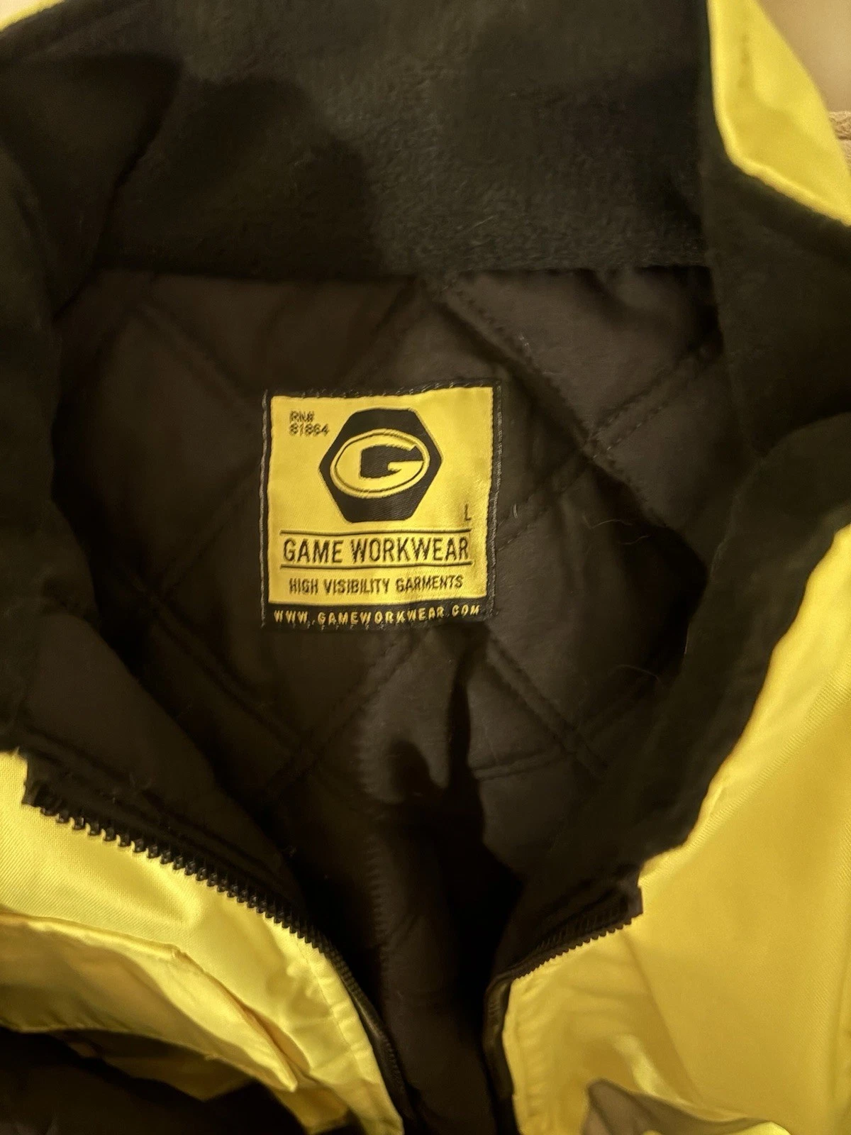 Game Workwear ANSI Certified Hi-Vis Reflective Insulated Jacket Yellow/Black L image 6