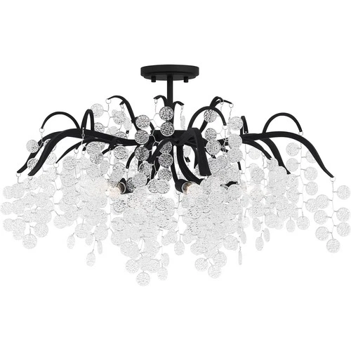 Earth Black Six Light Semi-Flush Mount from the Maple Collection - Picture 3 of 5