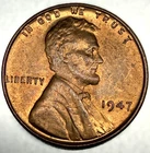 1947 P Lincoln Wheat Cent Penny GEM BU From an Original Bank Roll - 3700