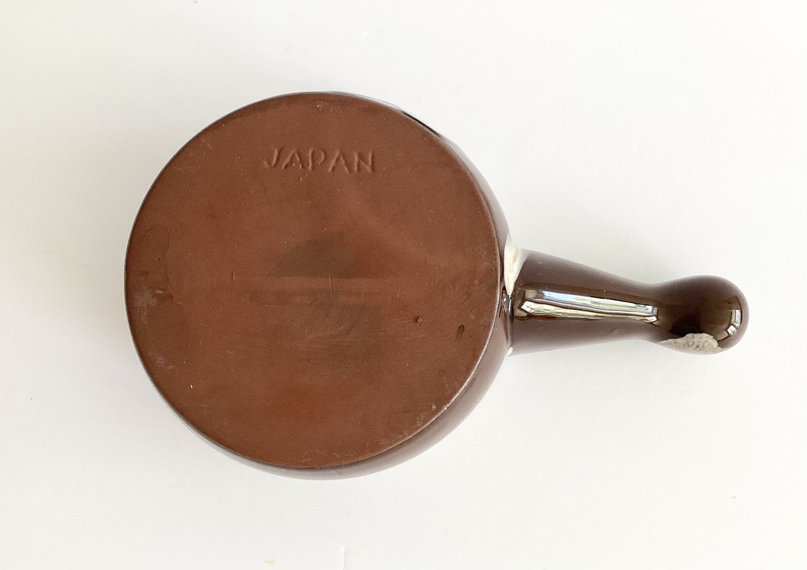 4 Red Clay Brown Glaze Drip Pedestal Ice Cream Sundae Cups & Sauce Bowl