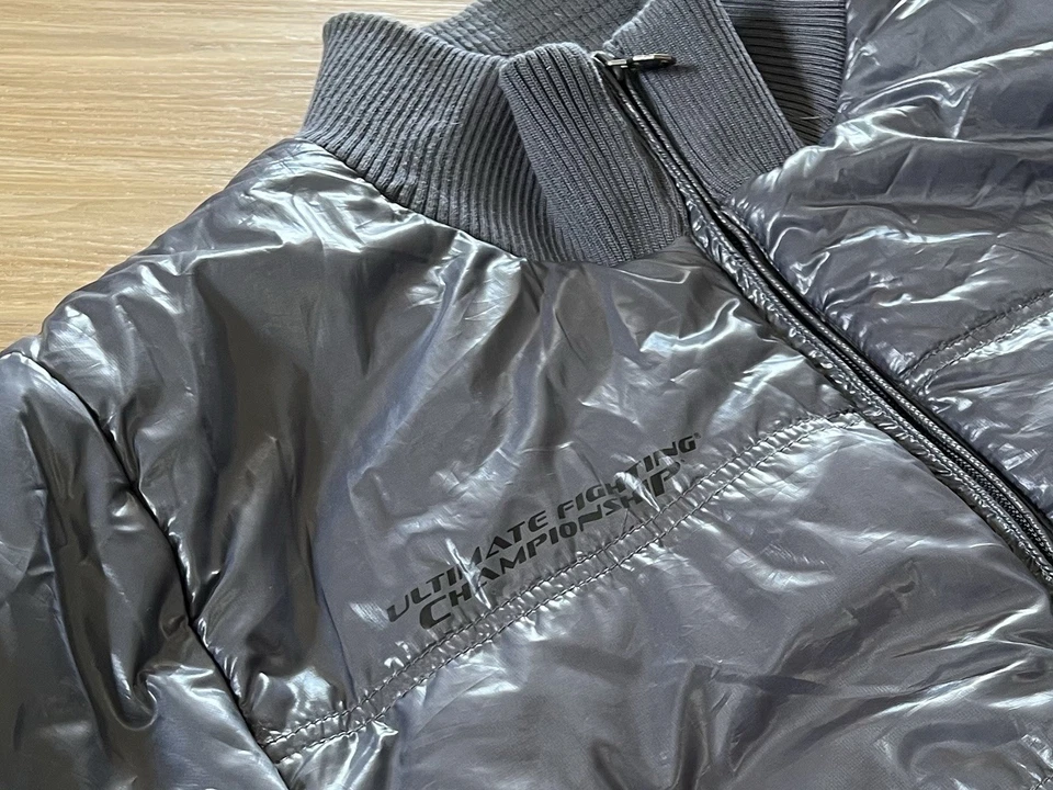 UFC Puffer Coat Gray Featherless Logo Ultimate Fighting Championship Official XL - Image 2 of 4