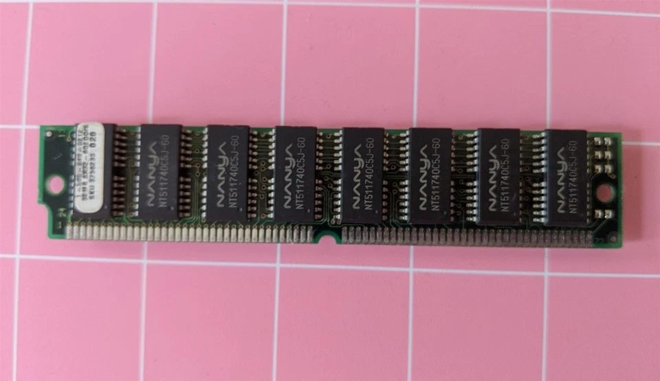 32MB 72-pin Simm 60ns EDO KBYTE #3756233 NANYA DRAM Memory STICK 8Mx32 5V 72Pin - Image 3 of 4