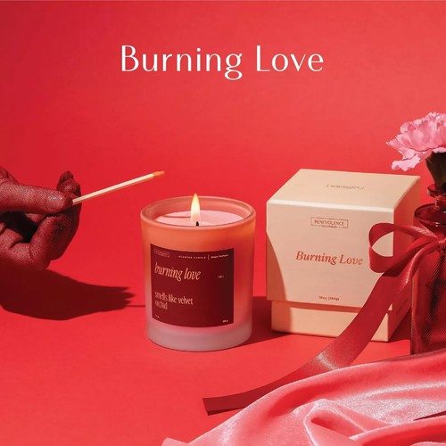 Burning Love Scented Soy Candle 10 oz 40-50 Hour Burn Love Candle Rose Candle... - Picture 2 of 5