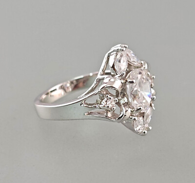9923648-d 925er Silber Ring weiße Zirkonia Art deco vintage Gr.52