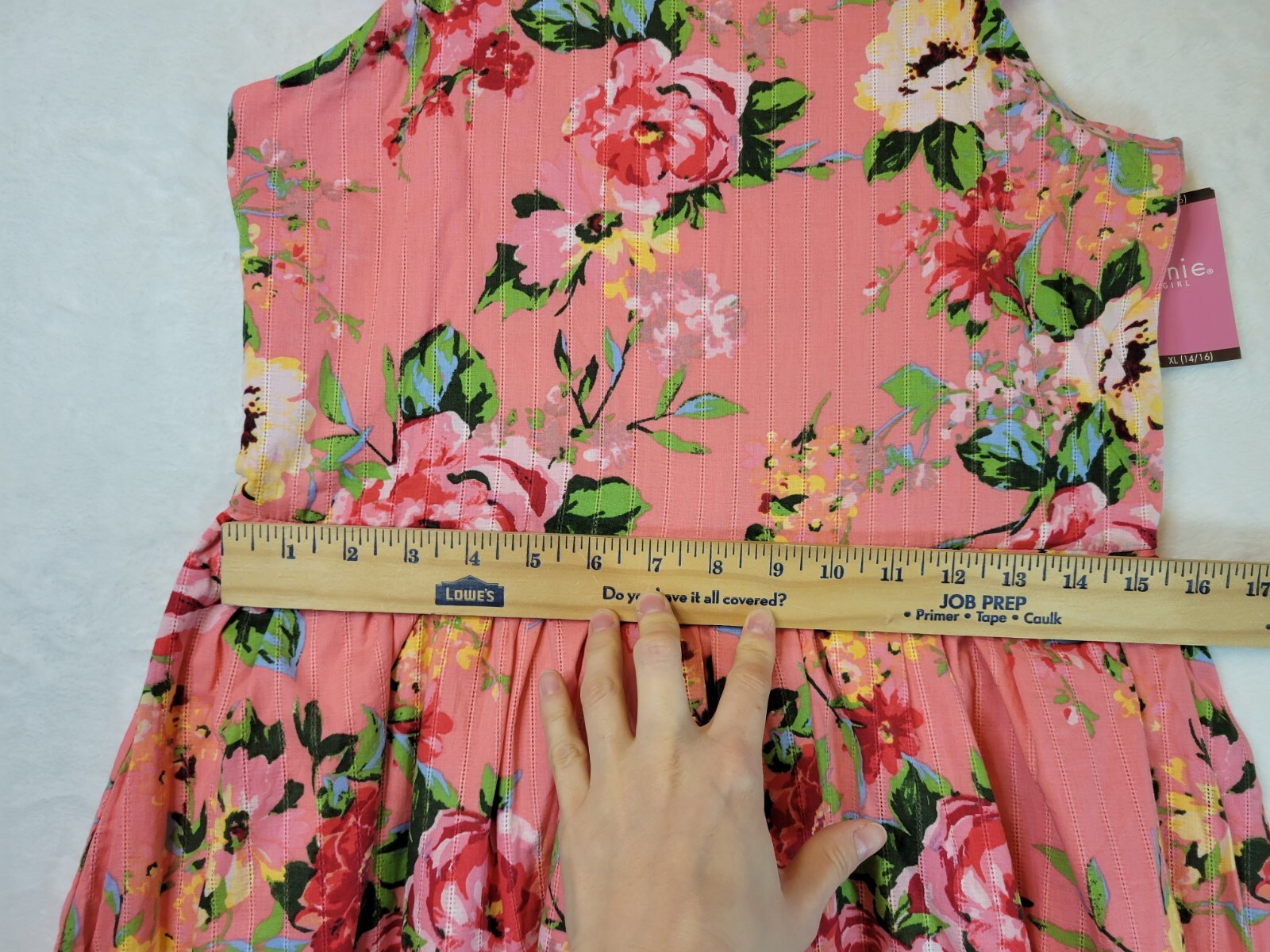 Zunie Girl Ruffle Sleeve Coral Floral Easter Spring Sundress, Size XL