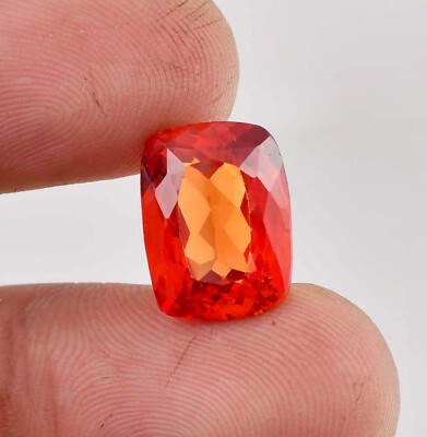 11.25 Ct 100%Natural Orange Ceylon Sapphire Cushion Cut Loose Gemstone Certified