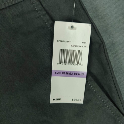 NEW Original Penguin Munsingwear Chino Pants Mens 38x32 Dark Shadow Straight Fit - Picture 2 of 14