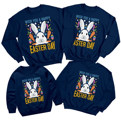 Family Bunny Happy Easter Sweatshirt Jumper Festival Holiday Party Matching #ED - Picture 19 of 27