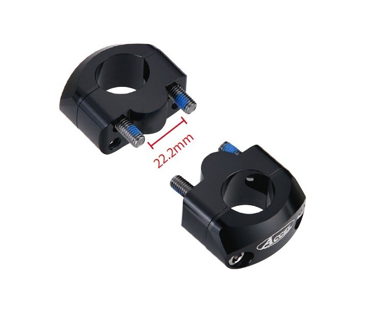 Réhausseur de guidon 20mm noir en aluminium rigide pour tube de 22,2mm