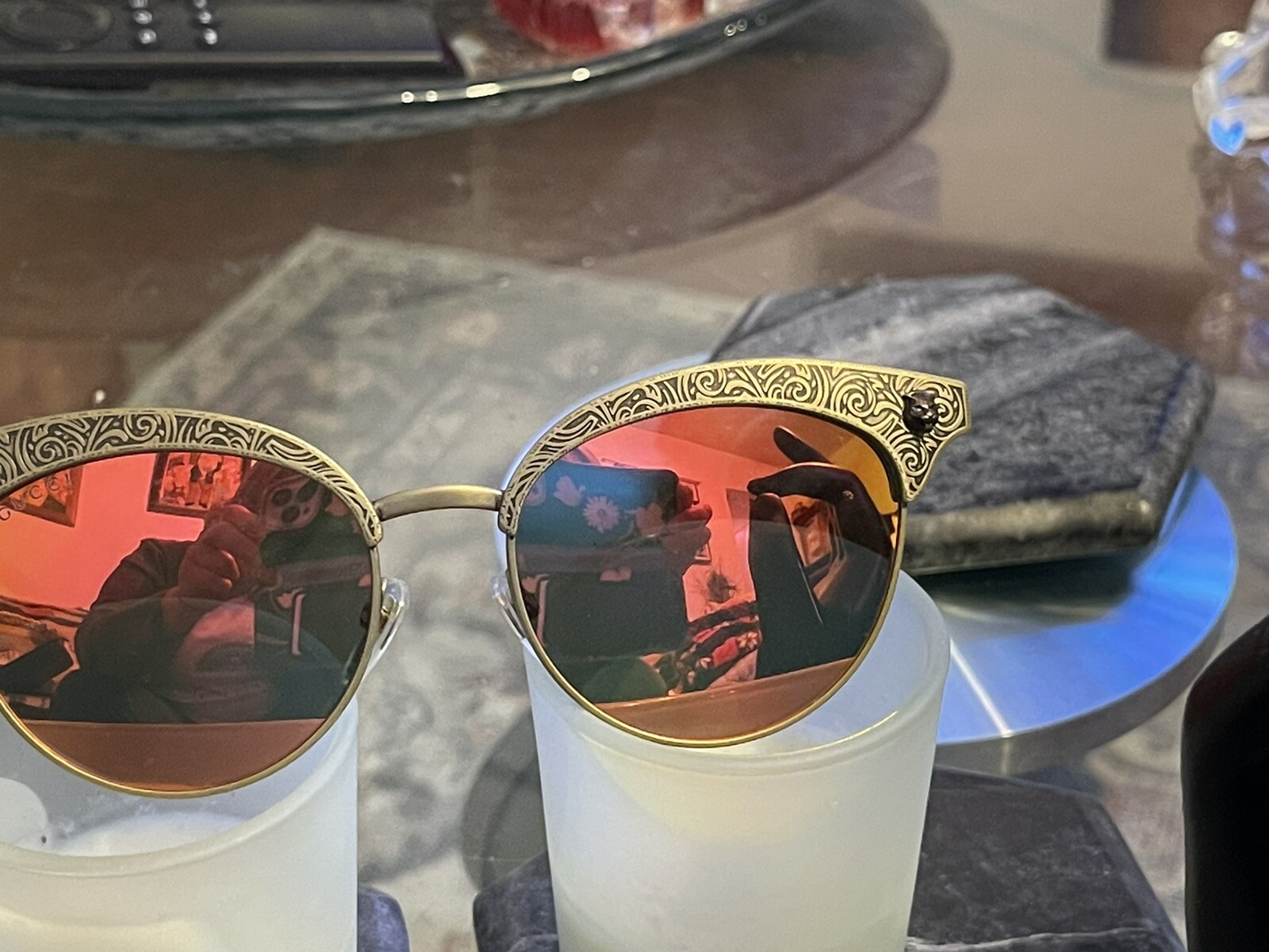 GUCCI  Orange Cat Eyes  Rectangular Sunglasses As… - image 5