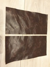 Brown Vintage Aged x2 100% Italian leather 9"x4.5" offcut 1.1mm Craft patch