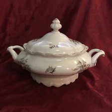JOHANN HAVILAND Sepia Rose Round Covered Vegetable Bowl Tureen