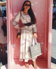 H&M SS2019 TRENDY PATTERNED BALOON SLEEVED DRESS BLOGGERS SOLD OUT HOLIDAYS