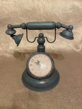 Telephone clock retro Metal large Mantel Old Fashioned Vintage style industrial 