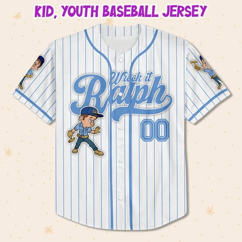 Custom Disney Wreck it Ralph Felix Simple Stripe, Custom Baseball Jersey