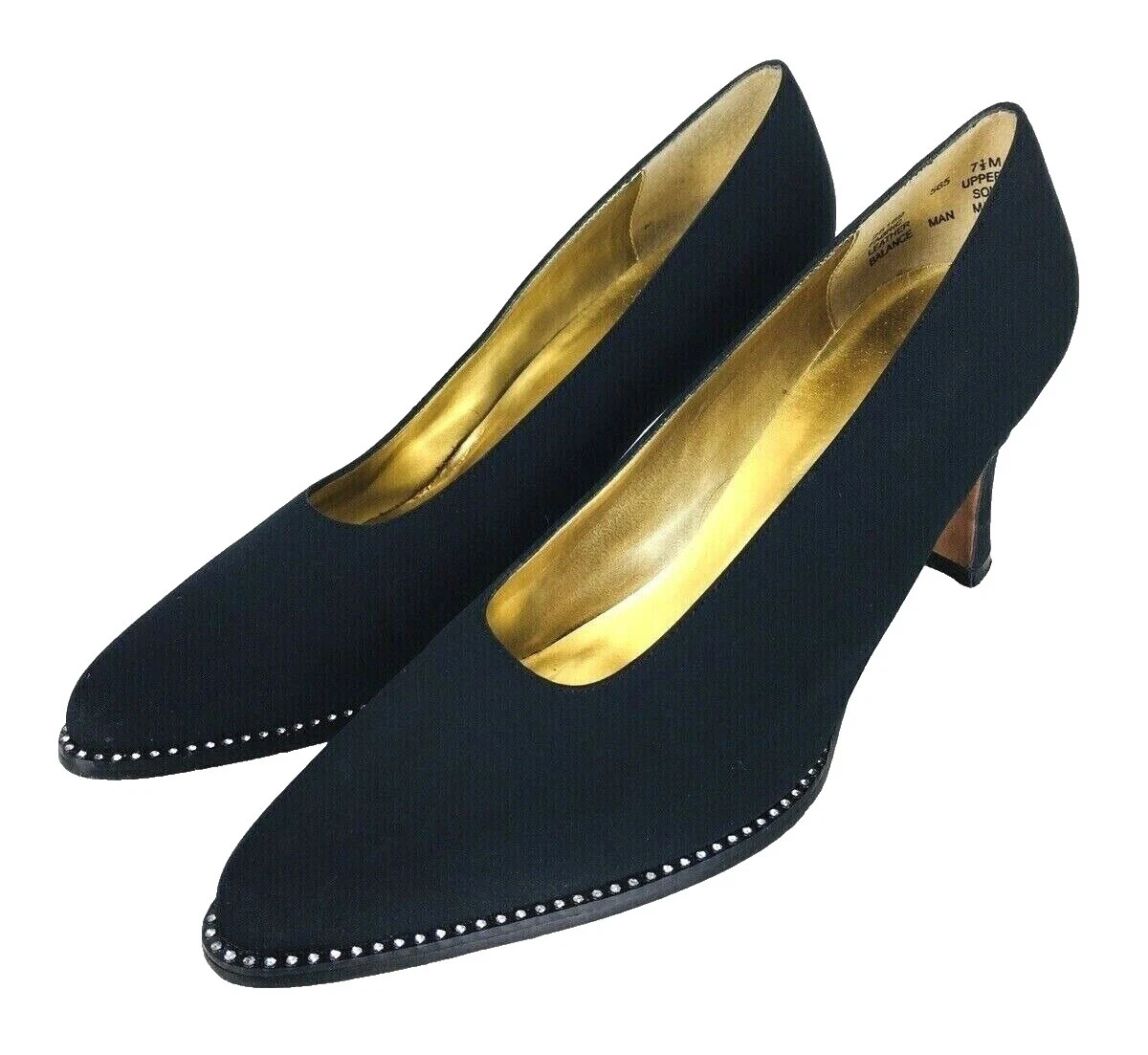 Calzado Vintage negro Tacones De Tela Para Mujeres