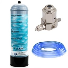 KIT IMPIANTO CO2 1300 gr. PER ACQUARIO RIDUTTORE DI PRESSIONE TUBO TRASPARENTE