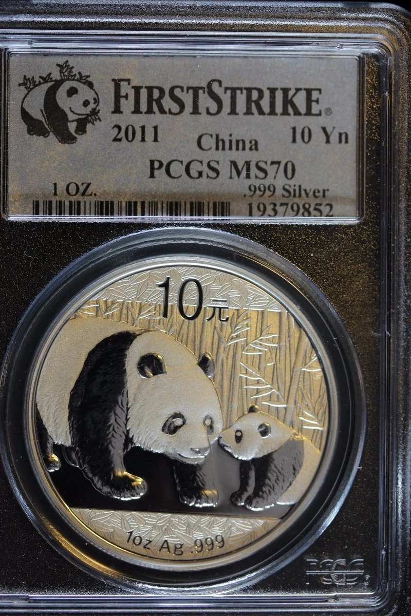 Chinese Panda PCGS Grade MS 70 1 oz Precious Metal Content per