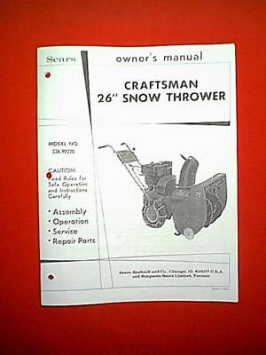 CRAFTSMAN 26" 8 HP 3 STAGE SNOWTHROWER SNOWBLOWER 53690520 OWNER