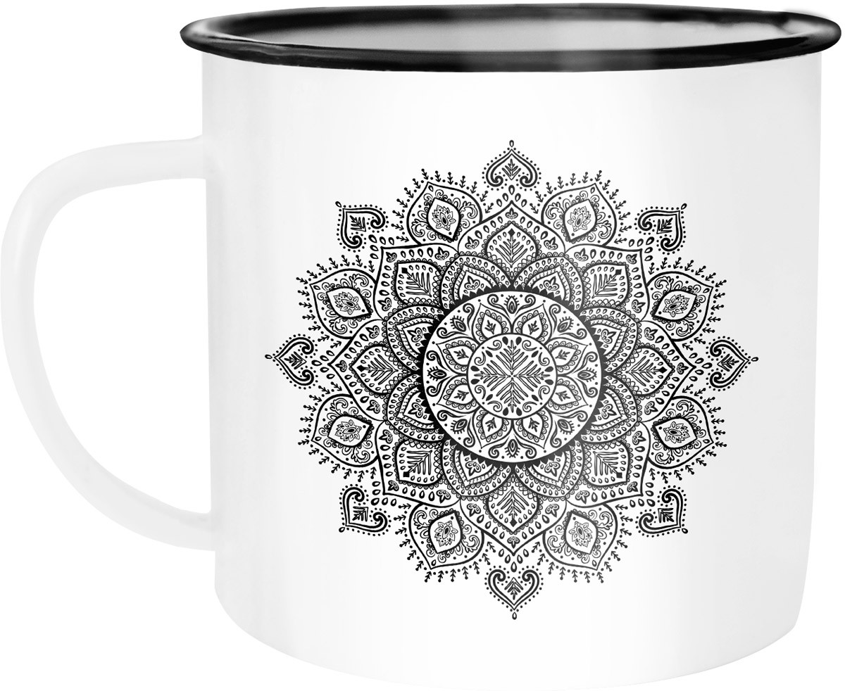 Эмалированная чашка Кружка Мандала Этно Бохо Кофейная кружка Походная кружка Autiga 3690₽