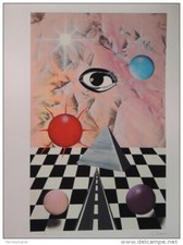 CHIESA RENATO NATALE PIRAMIDE SOLE SERIGRAFIA 70X100 Firma CERTIFICATO