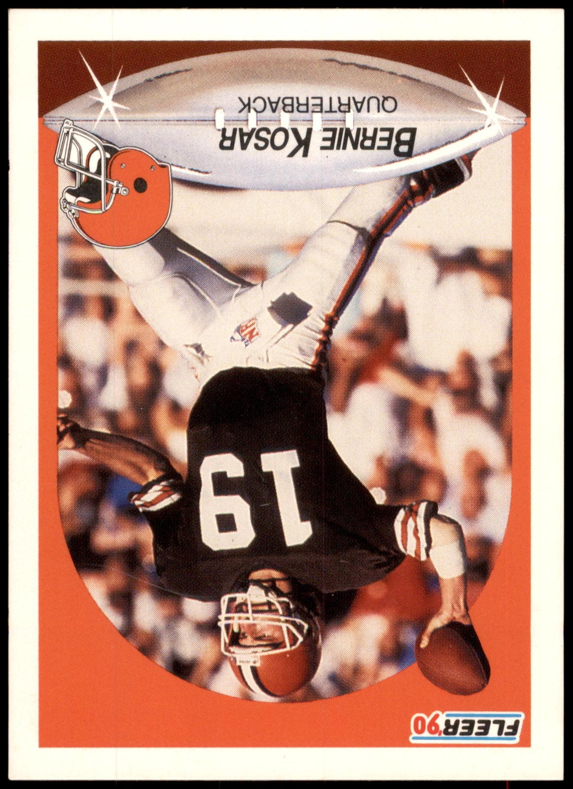 Bernie Kosar #51b 1990 Fleer Right edge of A in AFC logo aligned with blue
