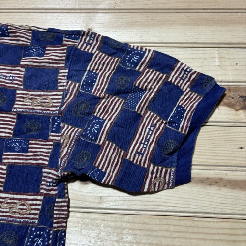 Vintage New Rivers American Flag 1776 Don’t Tread On Me Collared Polo Size M - Picture 3 of 9