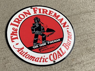 The Iron Fireman automatic Coal Burner vintage reproduction round