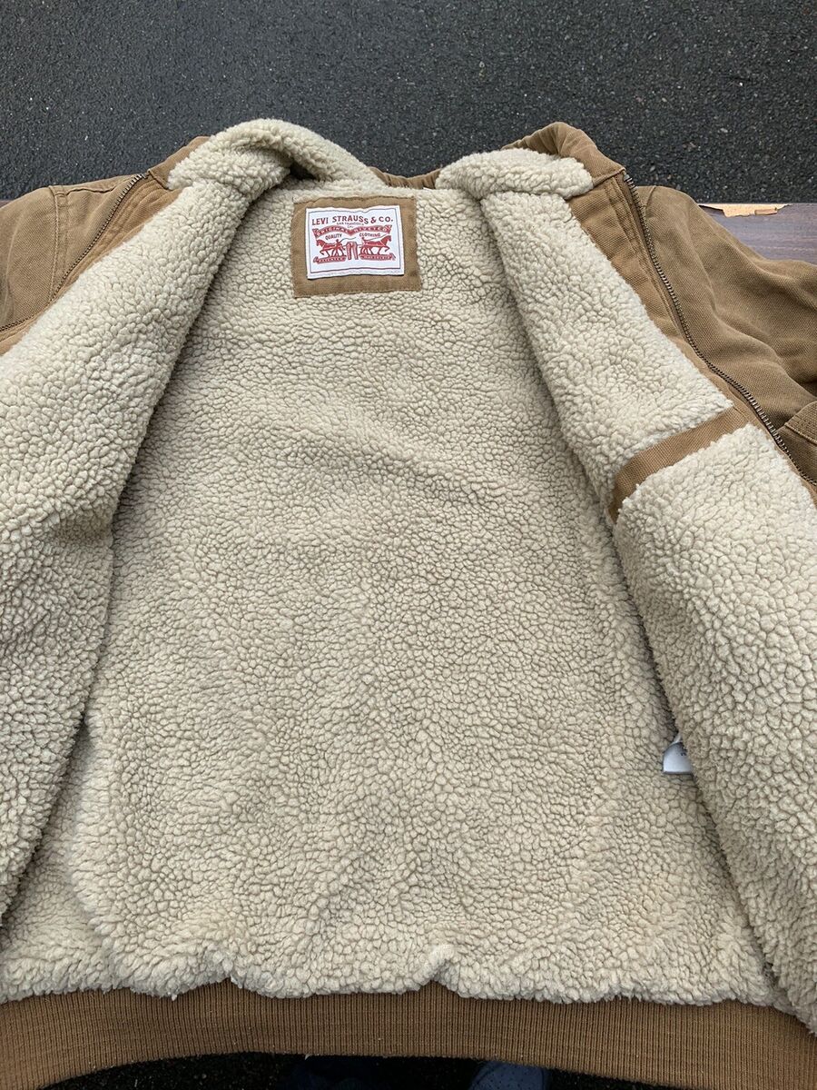 Levi's Jacket Mens MED Brown Duck Cotton Canvas Denim size L Levi's Jacket Mens MED Brown Duck Cotton Canvas Denim size L
