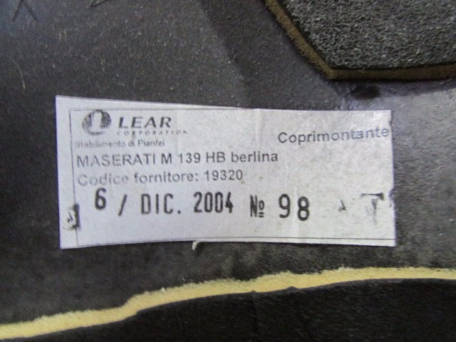 Maserati Quattroporte, LH, Left C-Pillar Trim Panel, Black, Used, P/N 981358000