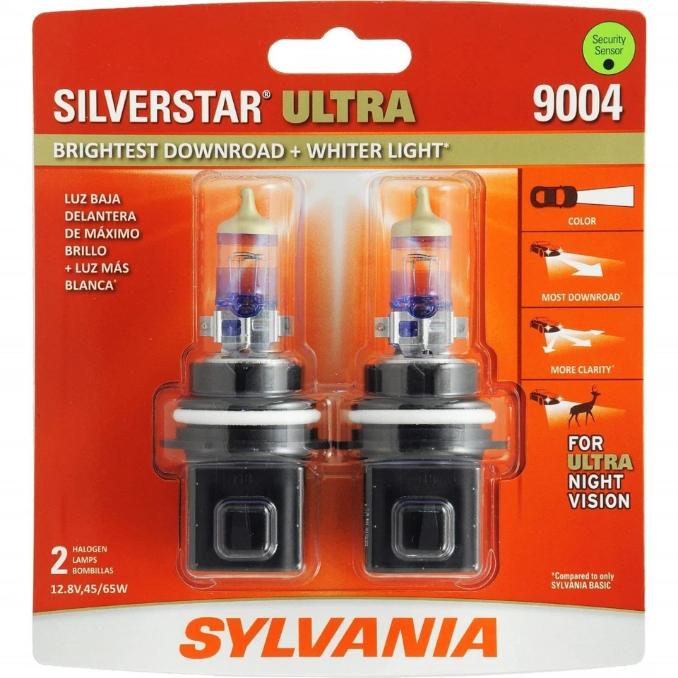 Sylvania SilverStar Ultra 9004 HB1 65/45W Dos Bombillas Faro Reemplazar Actualización OE Foto 2 de 4