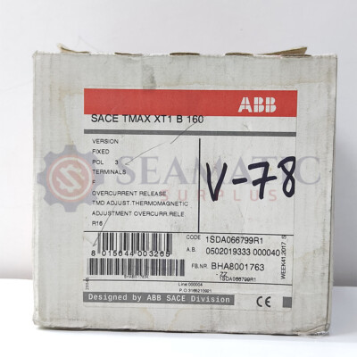 ABB MCCB 3P 16A, TMAX XT1B 160, Ui=800V, Uimp=8Kv, Ue=690V, V#78