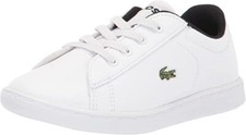 Zapatos LACOSTE Carnaby Evo de cuero blanco para niños niñas niños pequeños talla 6