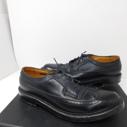 Florsheim Imperial Mens Sz 8C 5 Nail Longwing V Cleat Oxford Shoes Black Leather