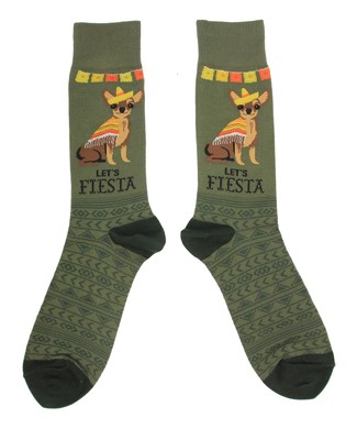 Hotsox Men's Let'S Fiesta Socks 1 Pair Olive Men's 8.5-12 Shoe