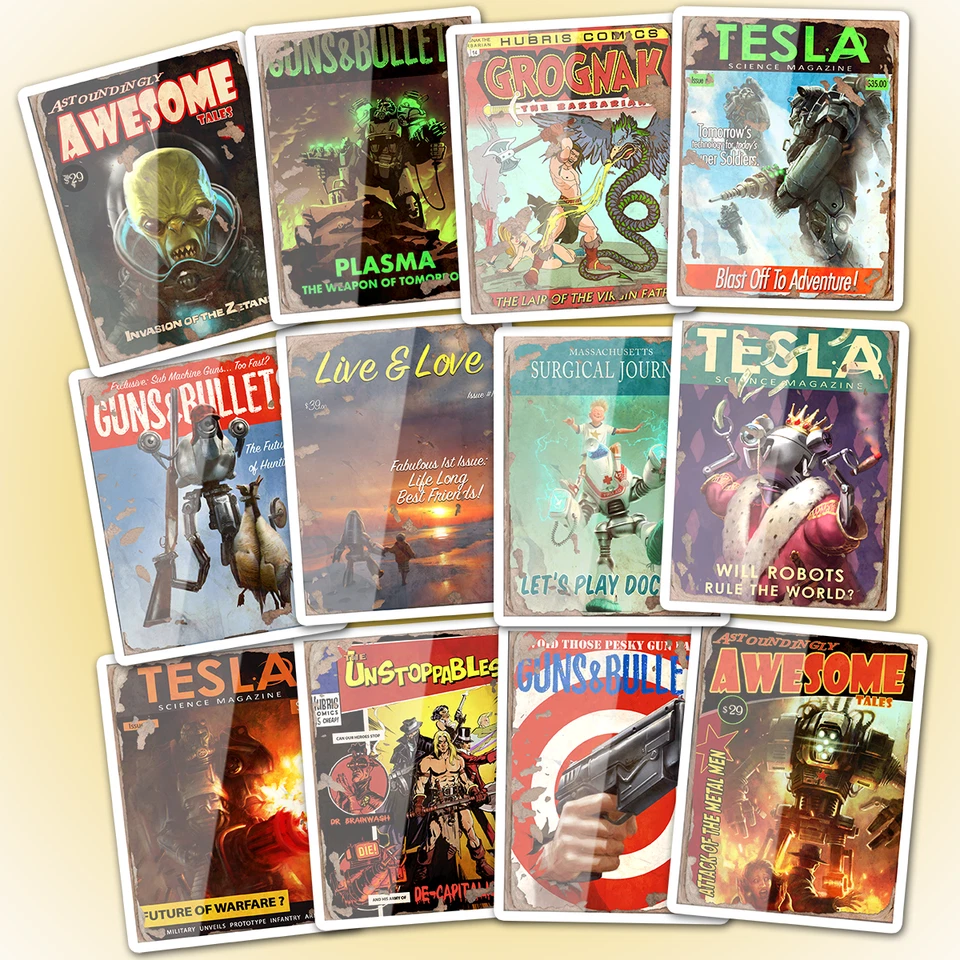 Fallout Magazine Sticker Pack (4) • 3x4" UV Resist. • Gift Lot Set CHOOSE TYPE! - Image 4 of 4